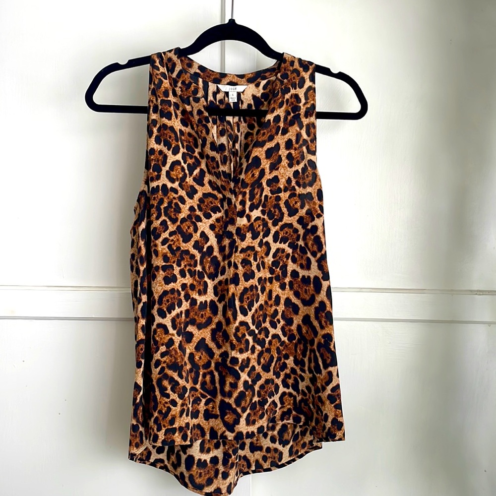 JOIE Silk Cheetah Leopard Shell Tank